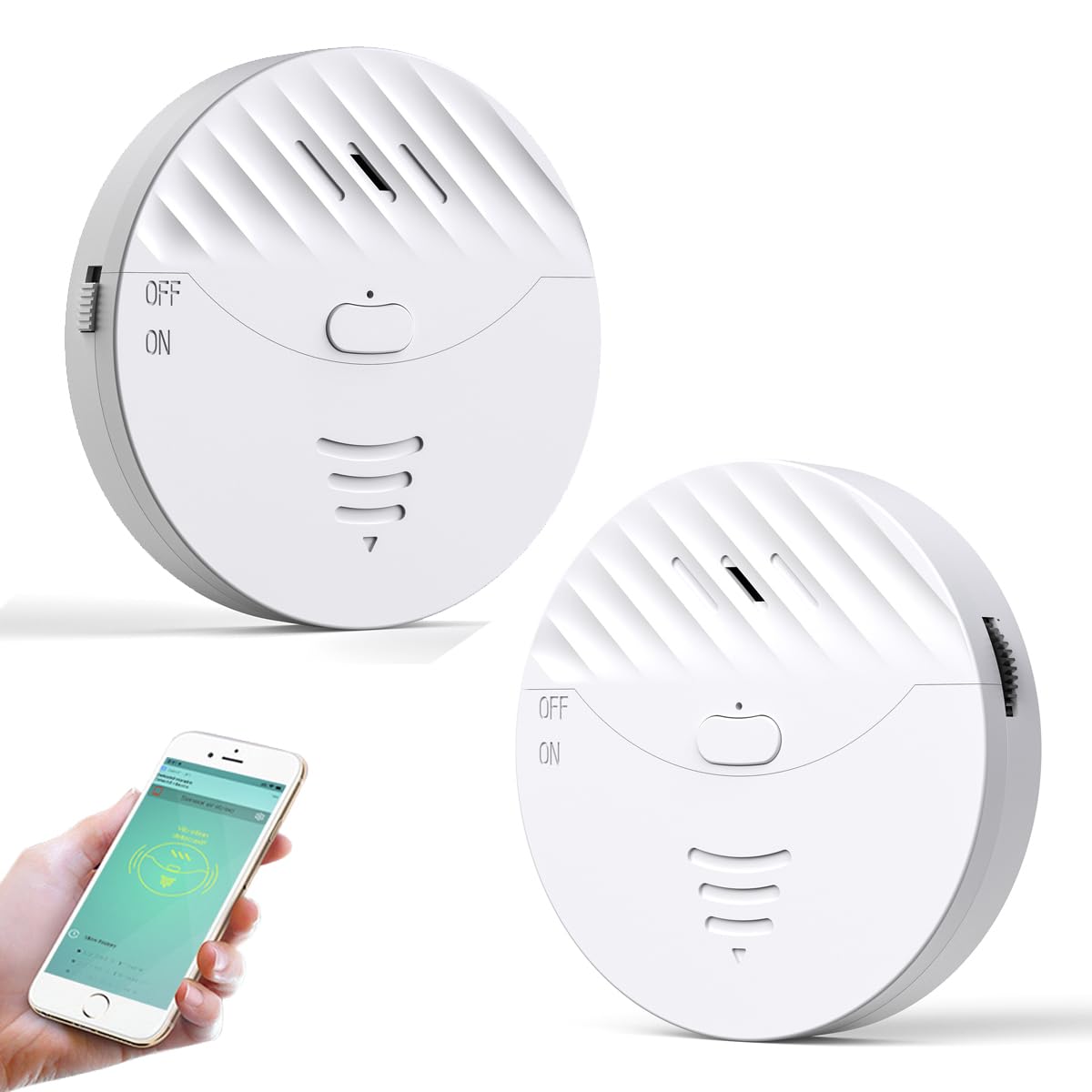 Wifi Smart Window Glass Break Sensor Alarm For Home, 2 Pcs Tuya Wifi Wireless Door Vibration Alarm For For Garage/Store/Business