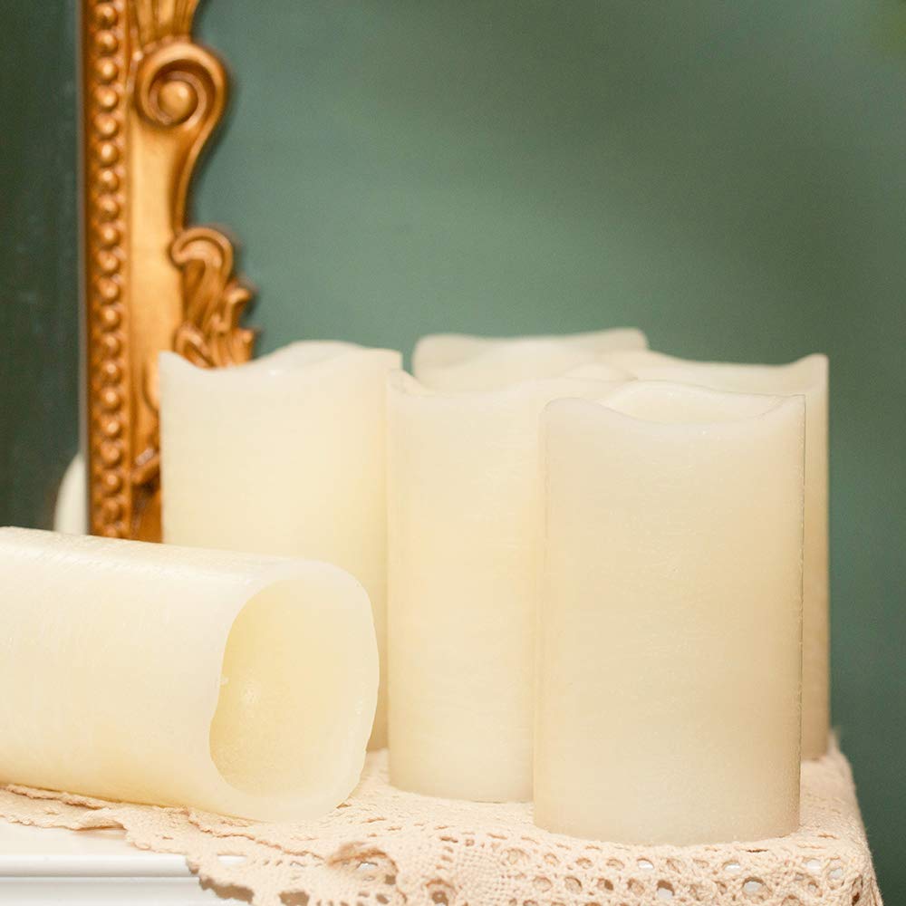 H Blossom Flickering Flameless Candles Battery Operated Real Wax Pillar Candles Led Candles With 10 Key Remote Control Cycling T