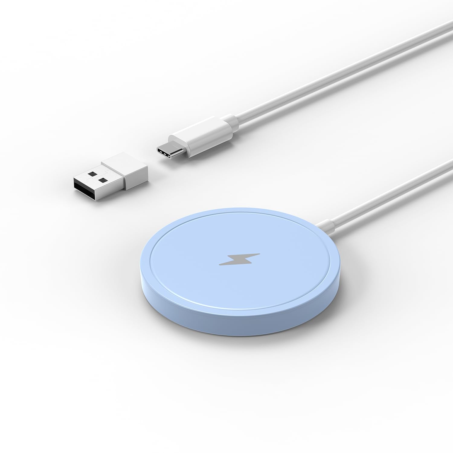 Pinruige Wireless Charger, 15W Max Fast Magnetic Wireless Charging Pad Compatible With Iphone 15/14/13/12 With Usb A Converter B