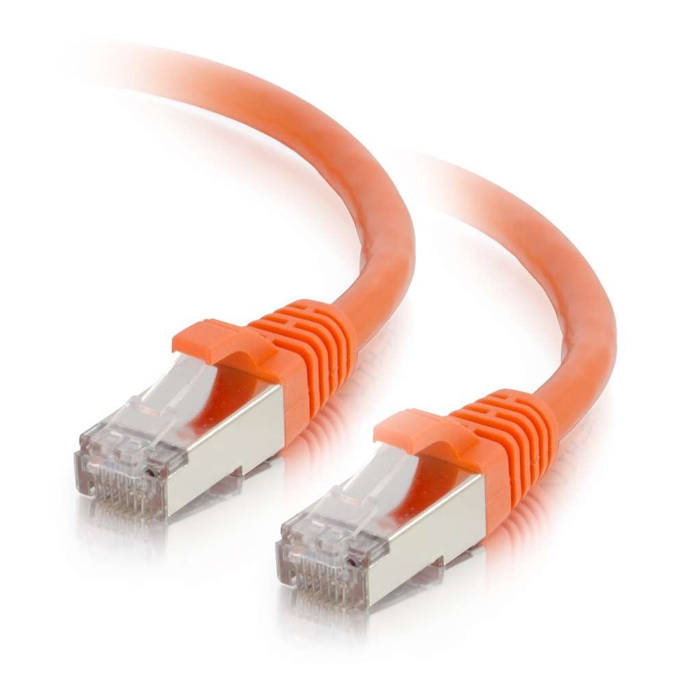 C2G 00896 Cat6 Cable   Snagless Shielded Ethernet Network Patch Cable, Orange (35 Feet, 10.66 Meters)