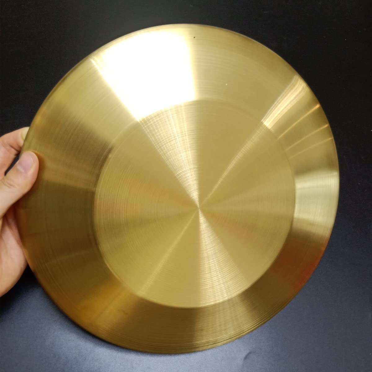 Loonelo Gong Instrument With 12.6Inch(32Cm),Chinese Traditional Percussion Instrument Brass Gong With Wooden Mallet And Red Ribb