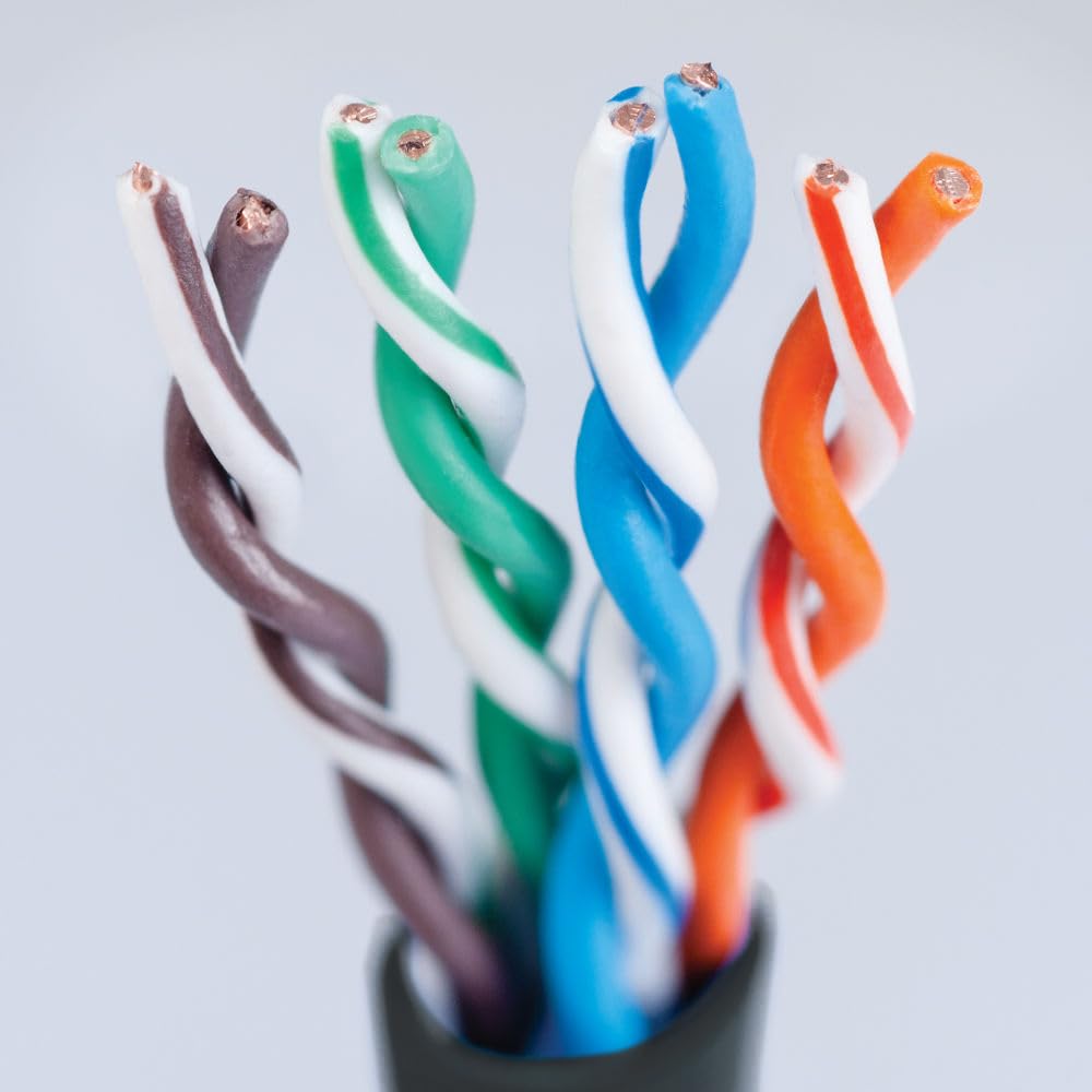 ICC Cat6 CMR Riser 1000ft   UTP 23AWG, 100% Solid Pure Copper, Unshielded, Bulk Ethernet Cable, PoE++, 500MHz, Reelex Pull Box, UL Certified, RoHS, TAA and NEC Compliant, Black