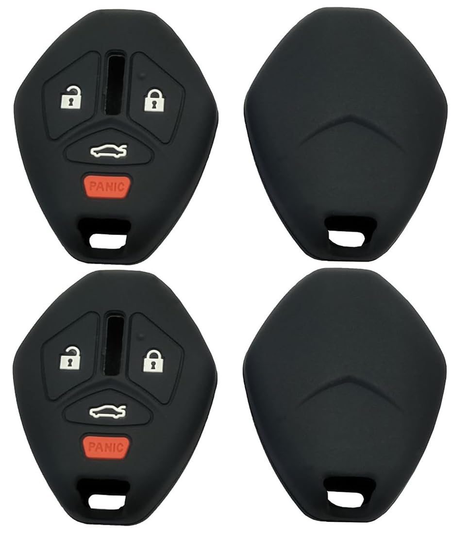 2Pcs Silicone Protector Key Fob Cover Case Fit For Mitsubishi Eclipse Endeavor Galant Lancer Outlander Keyless Entry Remote Cont