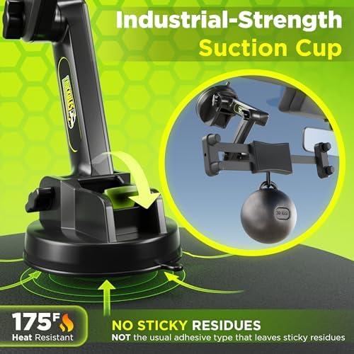 Truckules Tablet Mount For Truck   Heavy Duty Super Suction Cup For Tablet & Ipad Mount Truck Dashboard Windshield 16.7 Inch Lon