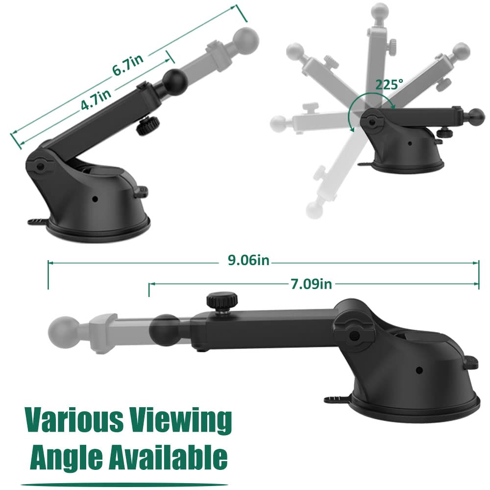 Car Dashboard Tablet Mount For 4 13'' Ipad Phone, Cuxwill Dash Windshield Tablet Telescopic Holder With Strong Suction Cup For I