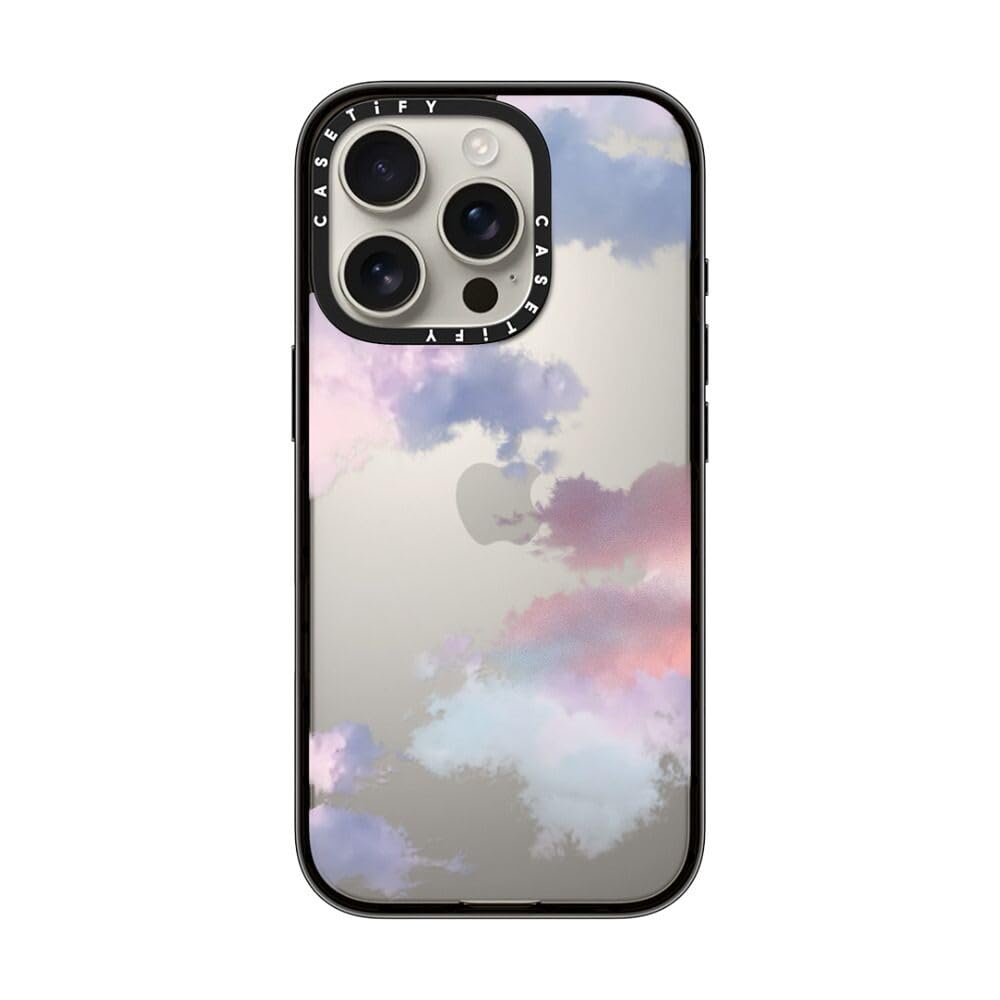 Casetify Compact Case For Iphone 16 Pro [Lightweight / 4 Ft. 2X Military Grade Drop Protection/Slim]   Clouds   Clear Black