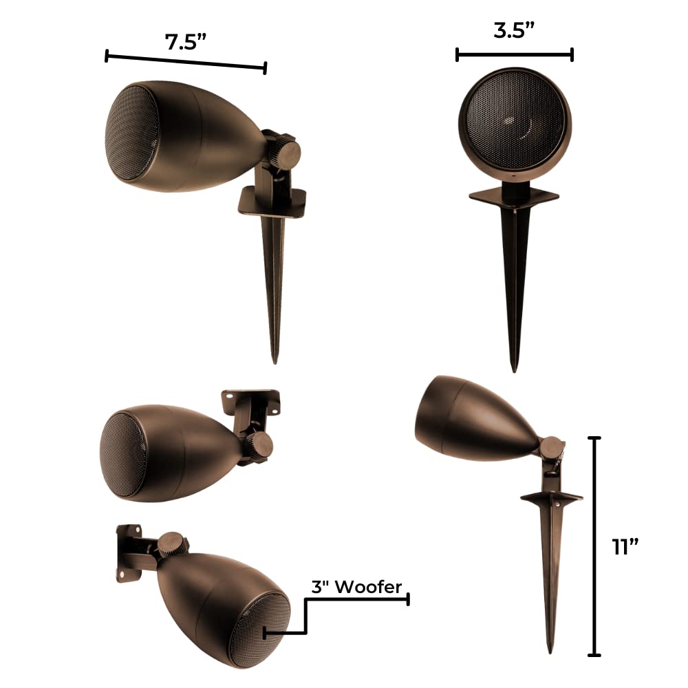 OSD 3' Landscape In Ground 60W Speaker, Outdoor Weather Resistant, LS3 Bronze (Pair)