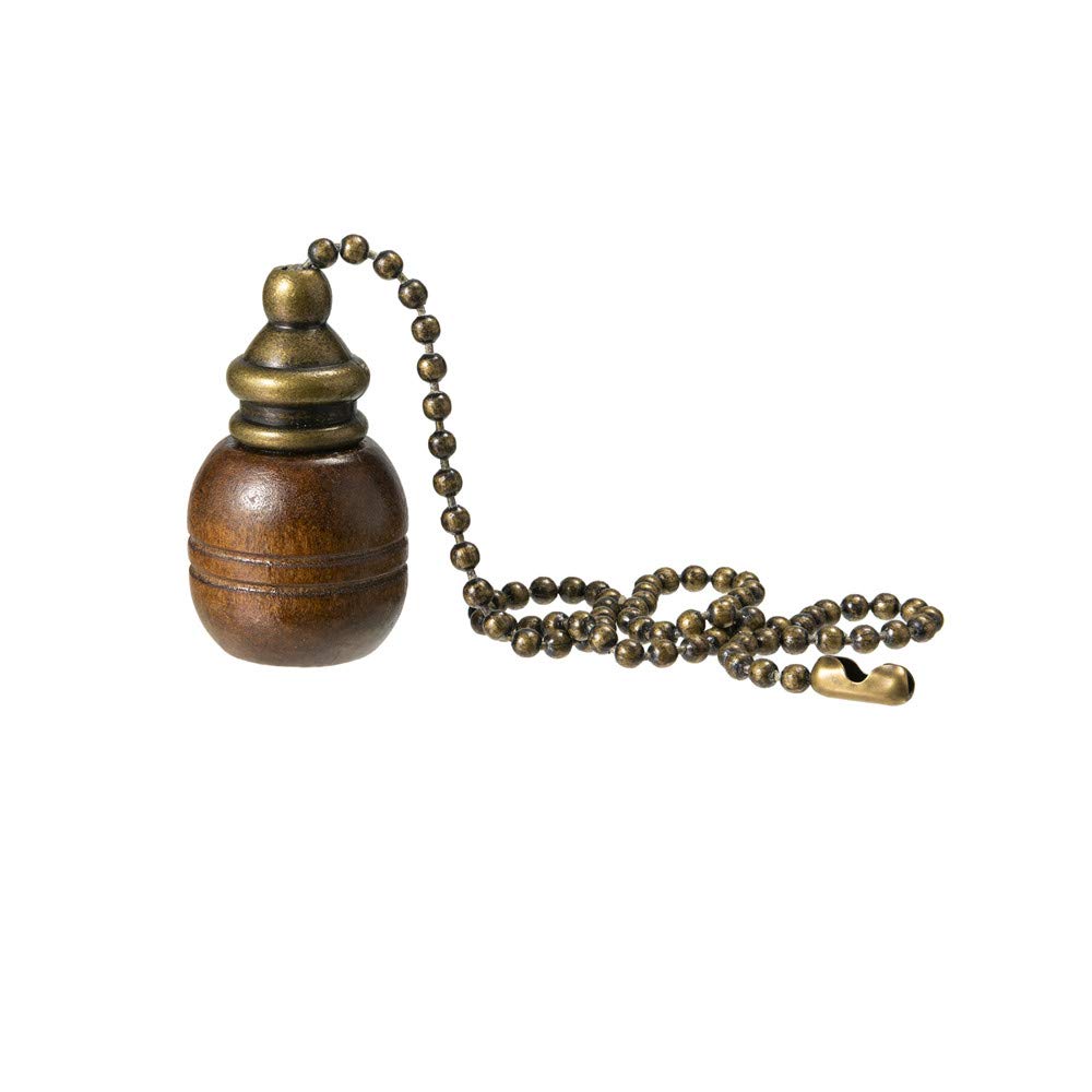 Dayone Ceiling Fan Chain Pulls Wooden Pull Chain Extension Pull Chain For Ceiling Light Lamp Fan Chain 2Pack (Walnut Color)