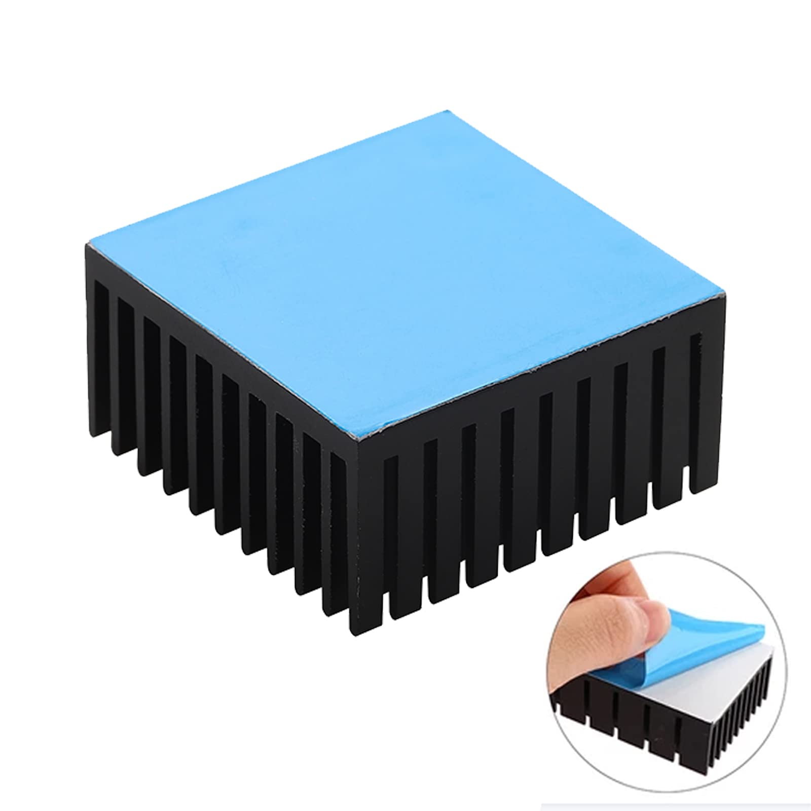 Jienk 4Pcs Black Aluminum Heat Sink With Thermal Conductive Adhesive Tape, 40  40  20Mm Heatsink Cooler For Cooling Vrm Gpu Step