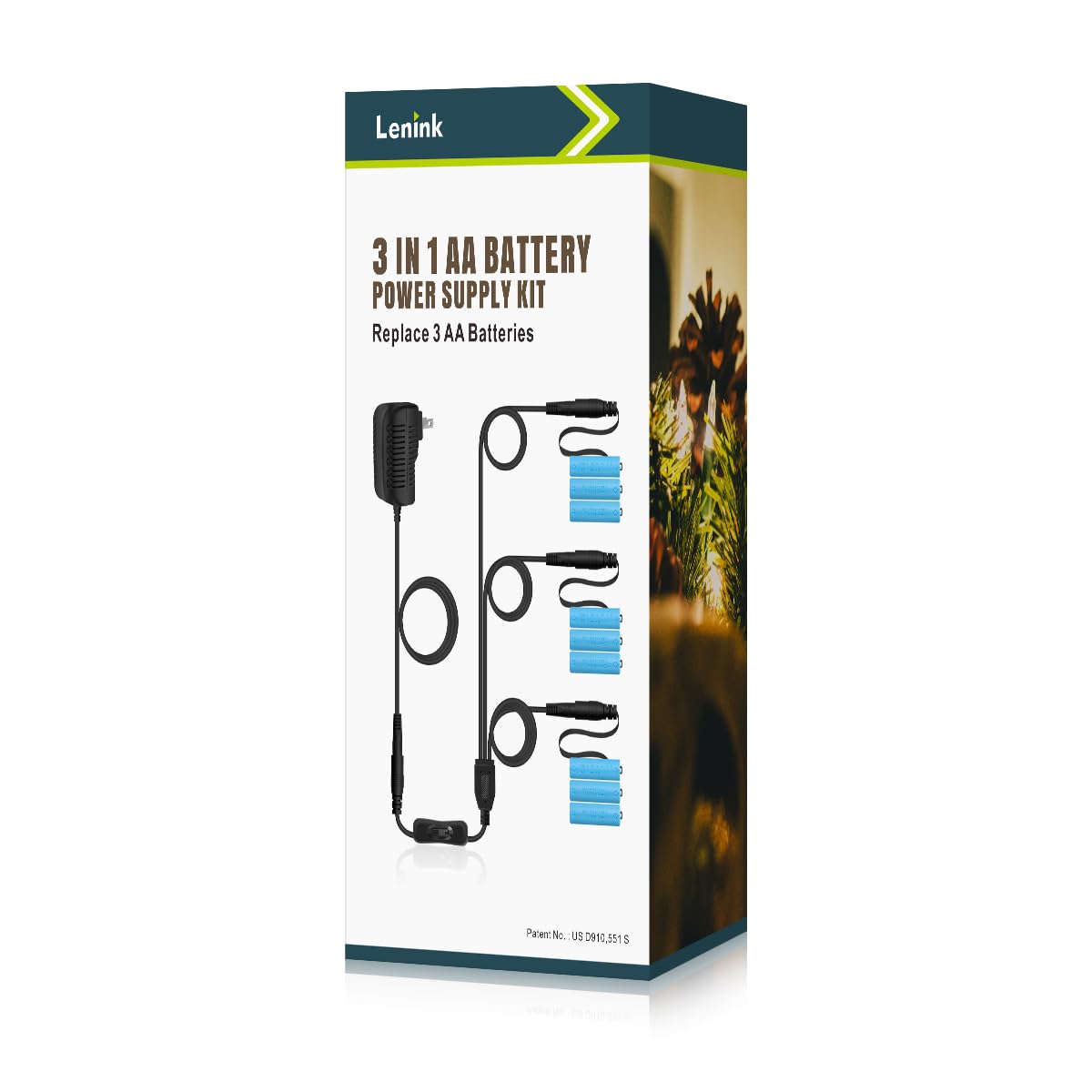 Lenink 1 To 3 Ac Power Supply Adapter Kit With On/Off Switch For Aa Battery, Replace 3 Aa Battery