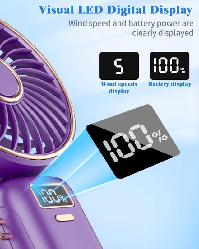 Hand Held Fan,Mini Portable Fan Rechargeable,Usb Small Desk Battery Tiny Necklace Cute Cordless Lanyard Hanging Neck Fan,Persona