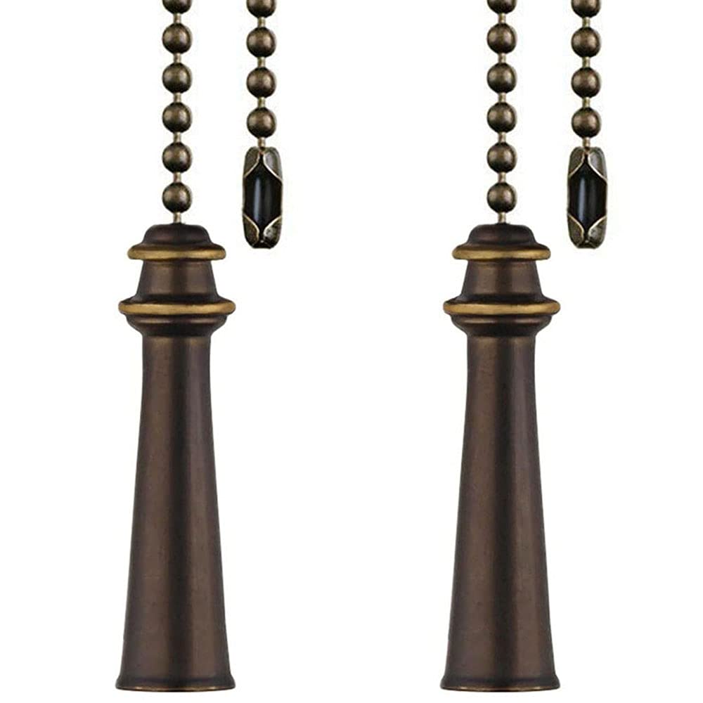 Akahttbn Ceiling Fan Pull Chain Decorative Extension 12 Inches Bronze Beach Tower Fan Pulls Set Ornaments Nautical Tower Pull Ch