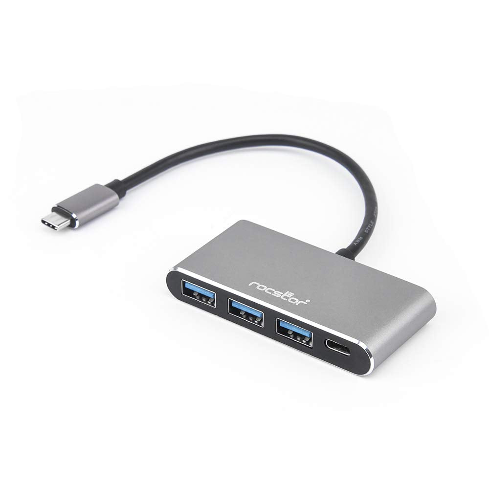 Rocstor Y10A200-A1 Premium USB C Hub - 4 Port USB-C to USB-A (3X) and USB-C (1x) - Bus Powered USB Hub - Port Expander - USB Typ