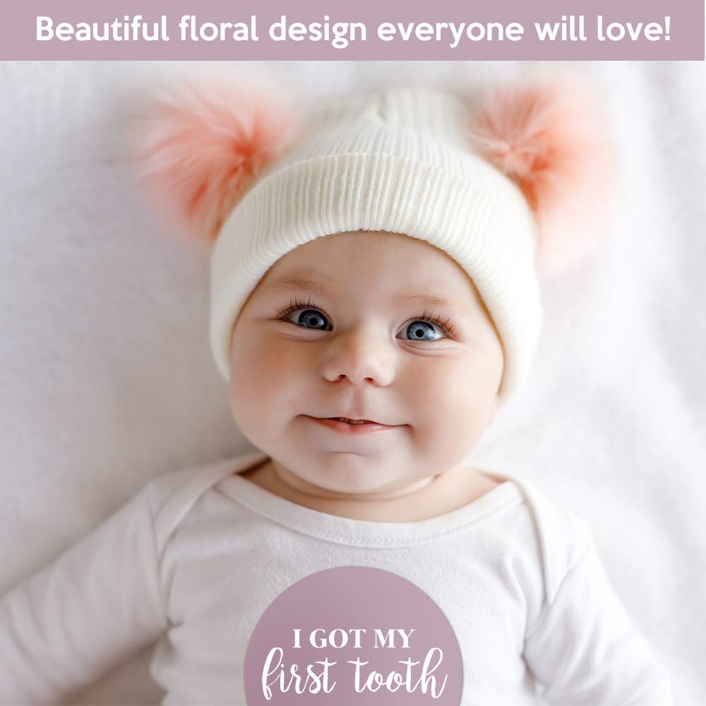 Baby Monthly Stickers | Floral Baby Milestone Stickers | Newborn Girl Stickers | Month Stickers For Baby Girl | Baby Girl Sticke