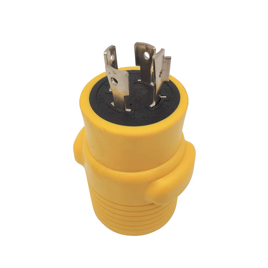 Parkworld 60417B Nema L14 20P To 14 50R Adapter, 4 Prong Generator Twist Lock 20A Plug To Rv And Ev 50A Receptacle