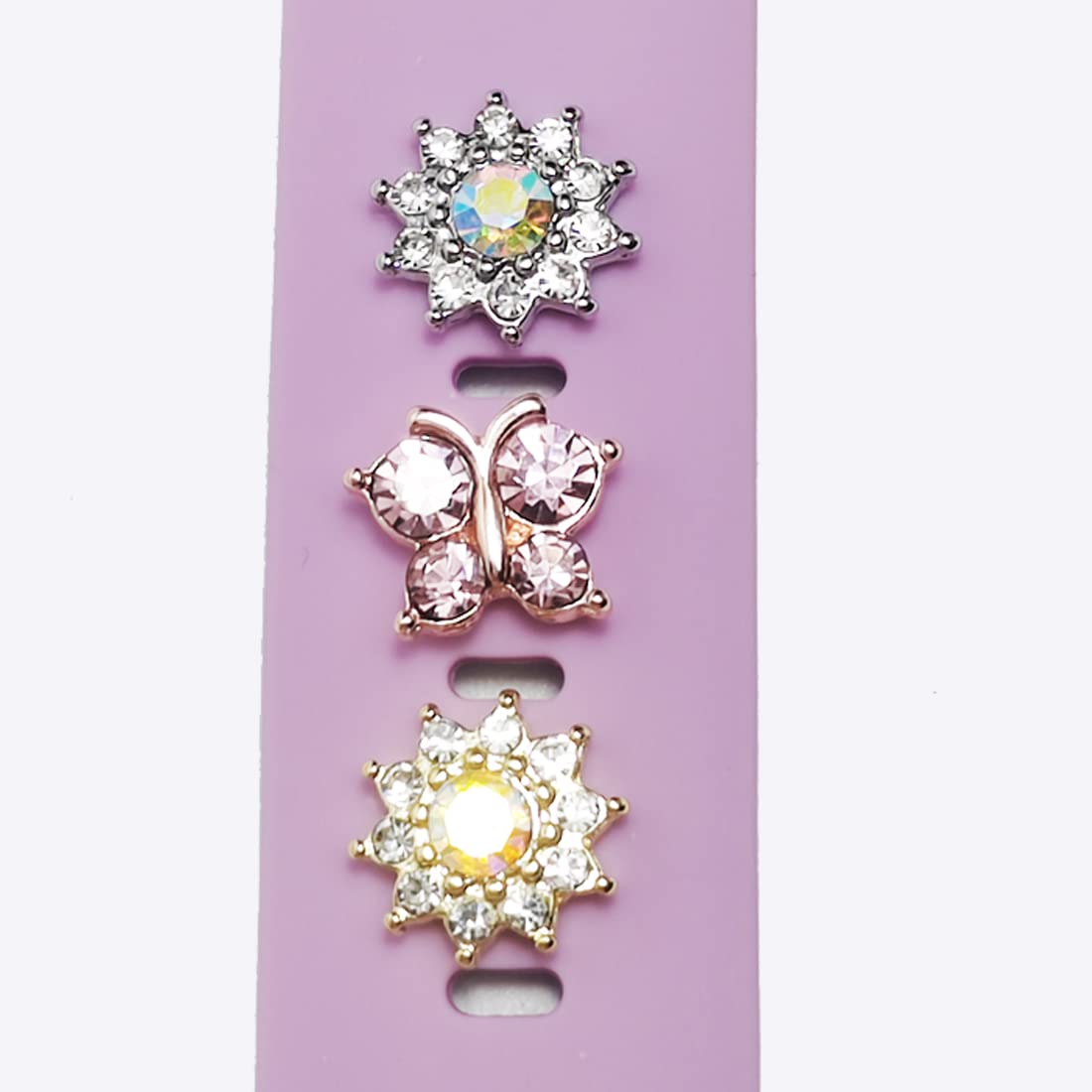 Cute Bling Metal Crystal Decorative Charms Nails Studs Compatible With Apple Watch Band 454442414038Mm Silicone Bands Iwatch Ser