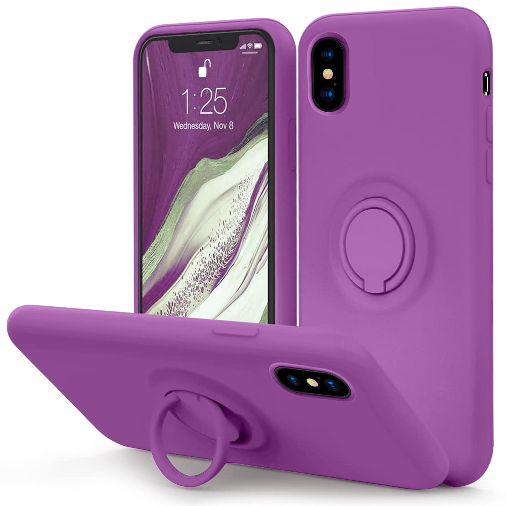 Mocca For Iphone Xs Max Silicone Case With Kickstand | Anti Scratch Full Body Shockproof Protective Case For Iphone Xs Max   Pur