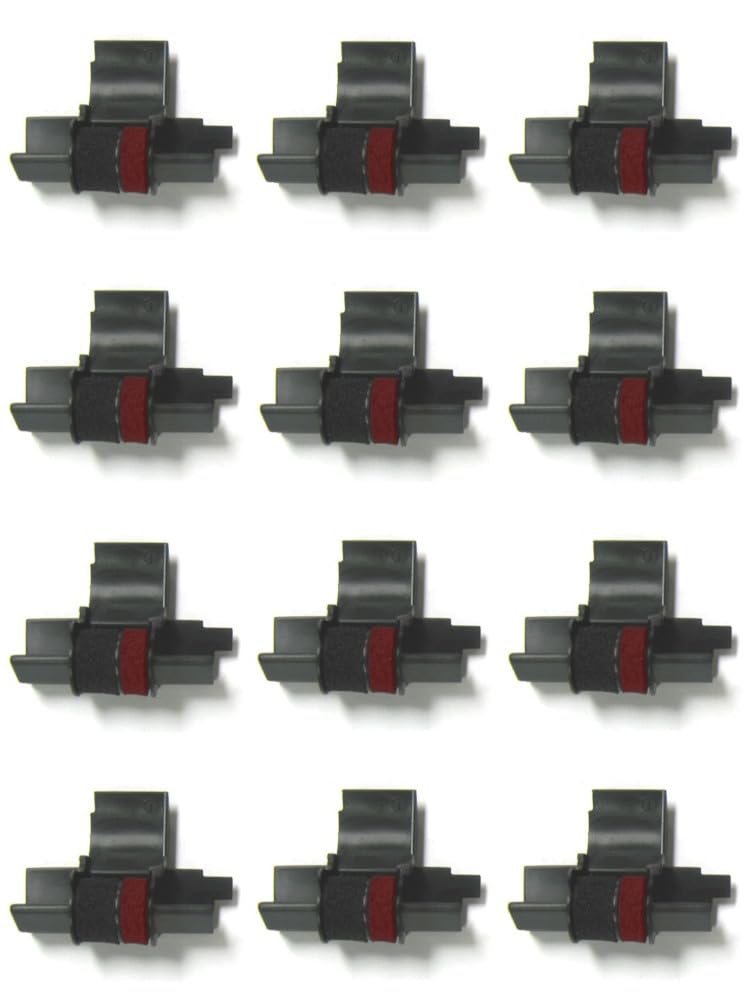 (12 Pack) Compumatic Compatible/Replacement Calculator Ink Roller, Black/Red Ir 40T, For Casio Hr 300Rc Hr 200Rc Hr 170Rc Hr 150Rc Hr 100Rc Hr 100Tm Hr 150Tm And More