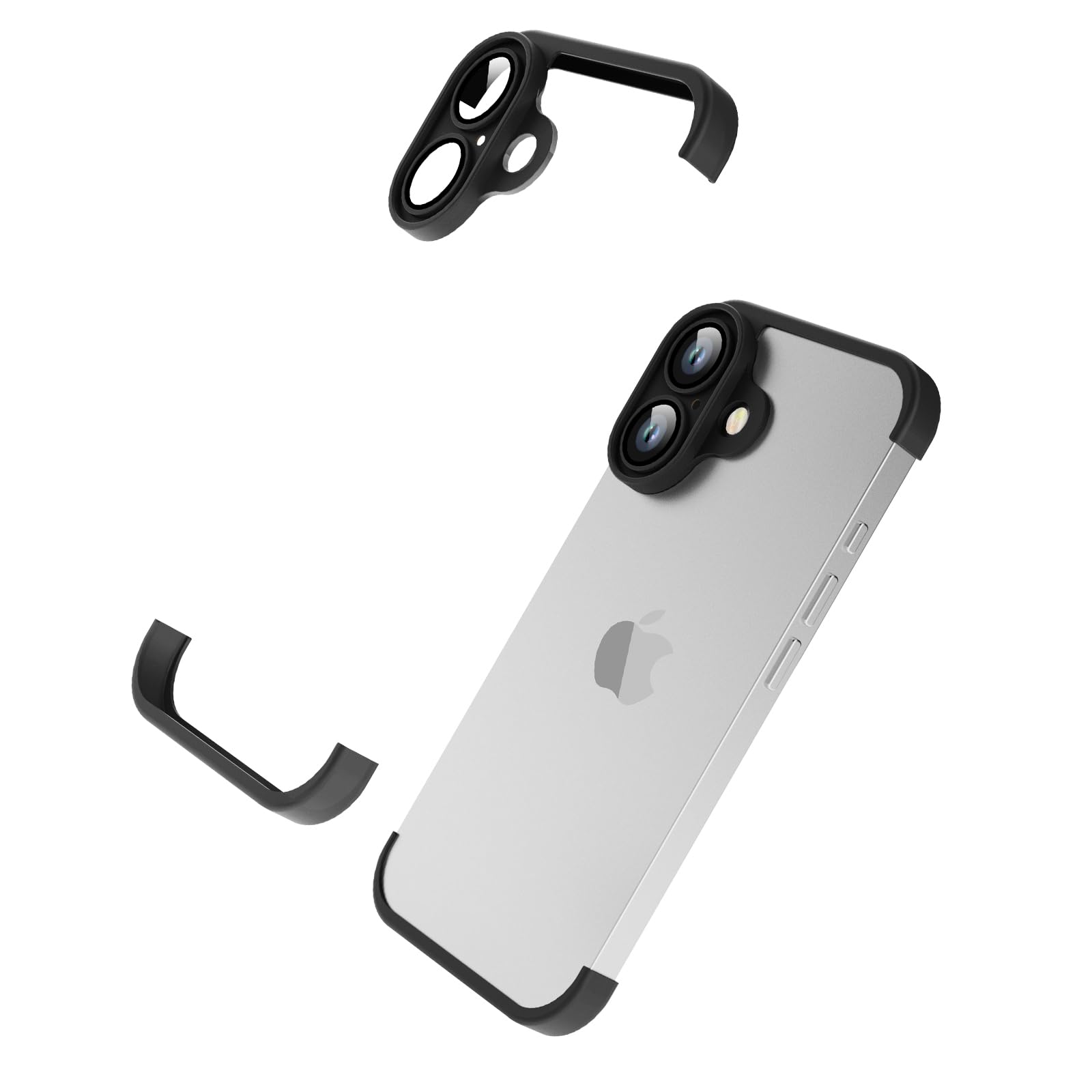 Losin Compatible with iPhone 16 Case Borderless Design Camera Lens Protection Thin Lightweight Soft Silicone Frameless Case Shoc