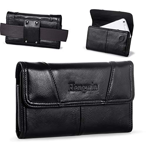 Hengwin Horizontal Leather Phone Holster Fits For Iphone 15 Plus 14 Pro Max 13 Pro Max 12 Pro Max Samsung Galaxy A14 A34 A54 S22