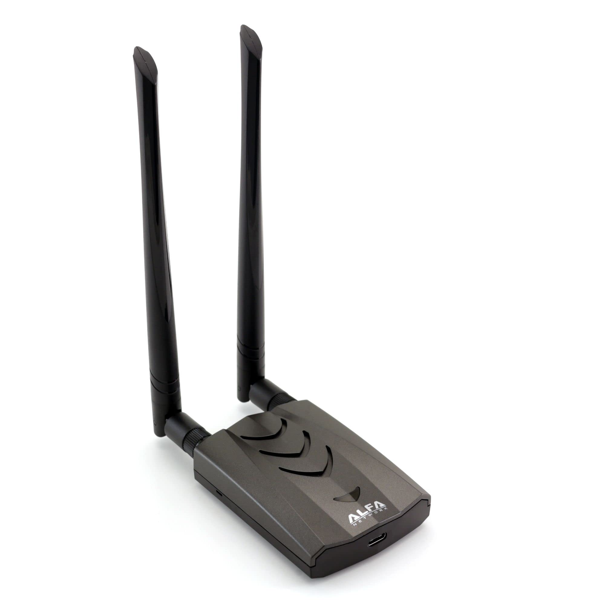 Alfa Long Range Dual Band Ac1200 Wireless Usb 3.0 Type C Wi Fi Adapter W/2X 5Dbi External Antennas   2.4Ghz 300Mbps/5Ghz 867Mbps