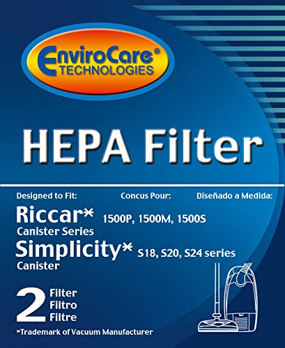 Envirocare Replacement Hepa Vacuum Cleaner Filters Designed To Fit Riccar: Rf15, 1500P, 1500M, 1800S And Simplicity: S24, S20, S