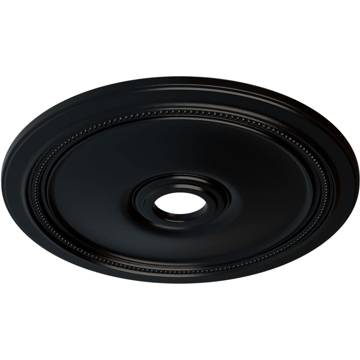 Ekena Millwork Cm24Diblf Diane Ceiling Medallion, 24Od X 3 5/8Id X 1 1/4P (Fits Canopies Up To 6 1/4), Hand-Painted Jet Black
