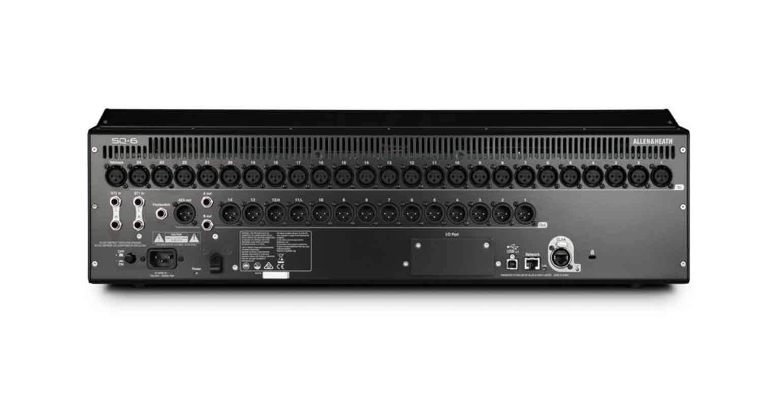 Allen & Heath Sq 6 Digital Mixer, 48 Input Channels, 7' Colour Touchscreen, 24 Onboard Preamps, 25 Faders, 16 Softkeys Aes Digital Output
