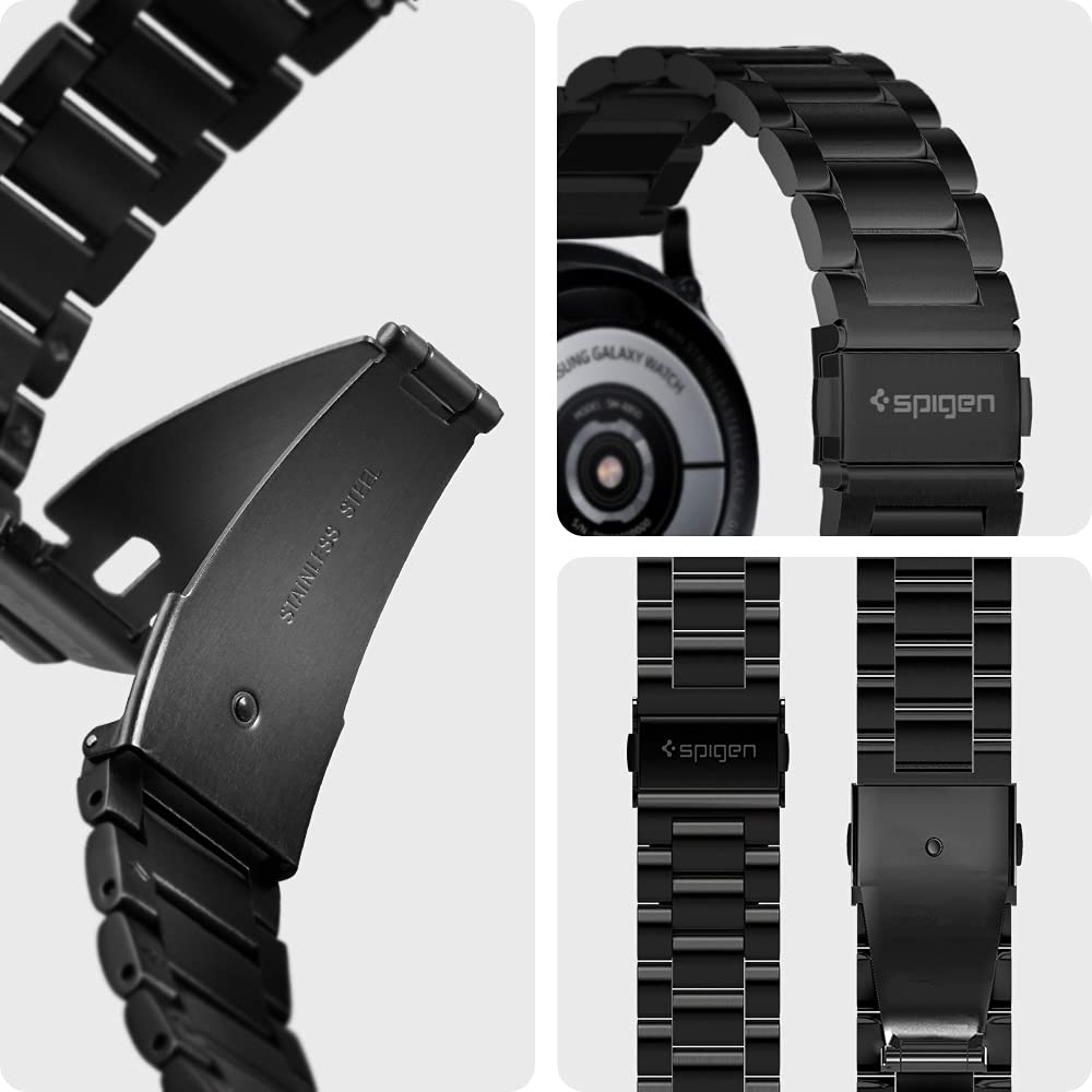 Spigen Modern Fit Designed For Samsung Galaxy Watch 7 44/40Mm, Fe 40Mm, 6/5/4 44/40Mm, Classic 6 47/43Mm, 5 Pro 45Mm, 4 Classic 46/42Mm, 3 41Mm, Active 1&2 Band   Black
