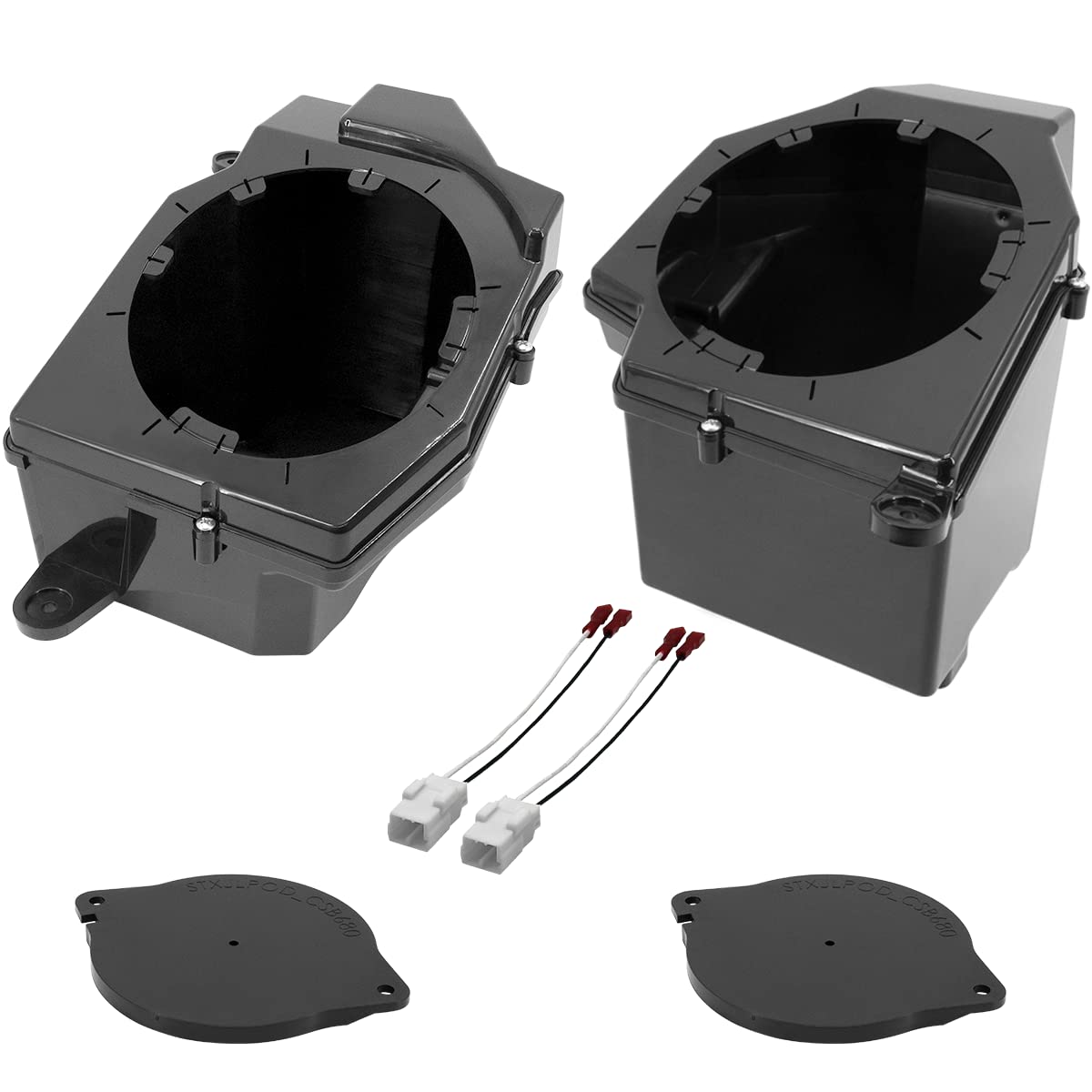 STINGER Jeep Wrangler JL & Jeep Gladiator JT Front 6.5 Speaker Pod Adapters with Tweeter Adapters, Set of Two (Front Speakers)