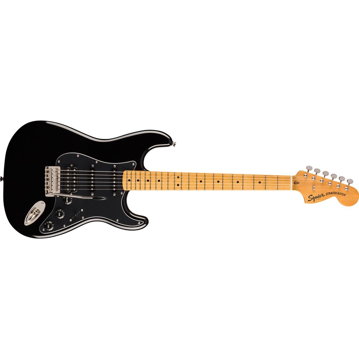 Squier Classic Vibe 70S Stratocaster Electric Guitar, With 2 Year Warranty, Black, Maple Fingerboard