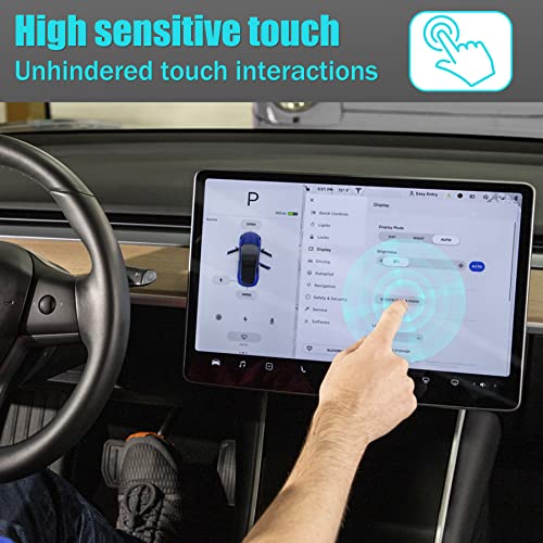 Bjsia Hd Tempered Glass Compatible With Tesla 3/Y 15'' Center Control Touch Car Navigation Screen Protector Car Accessories