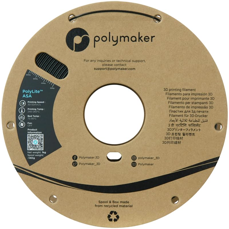 Polymaker Glitter Asa Filament 1.75Mm Galaxy Black, Heat & Weather Resistant Asa 3D Printer Filament 1Kg   Twinkling Asa Uv Resi