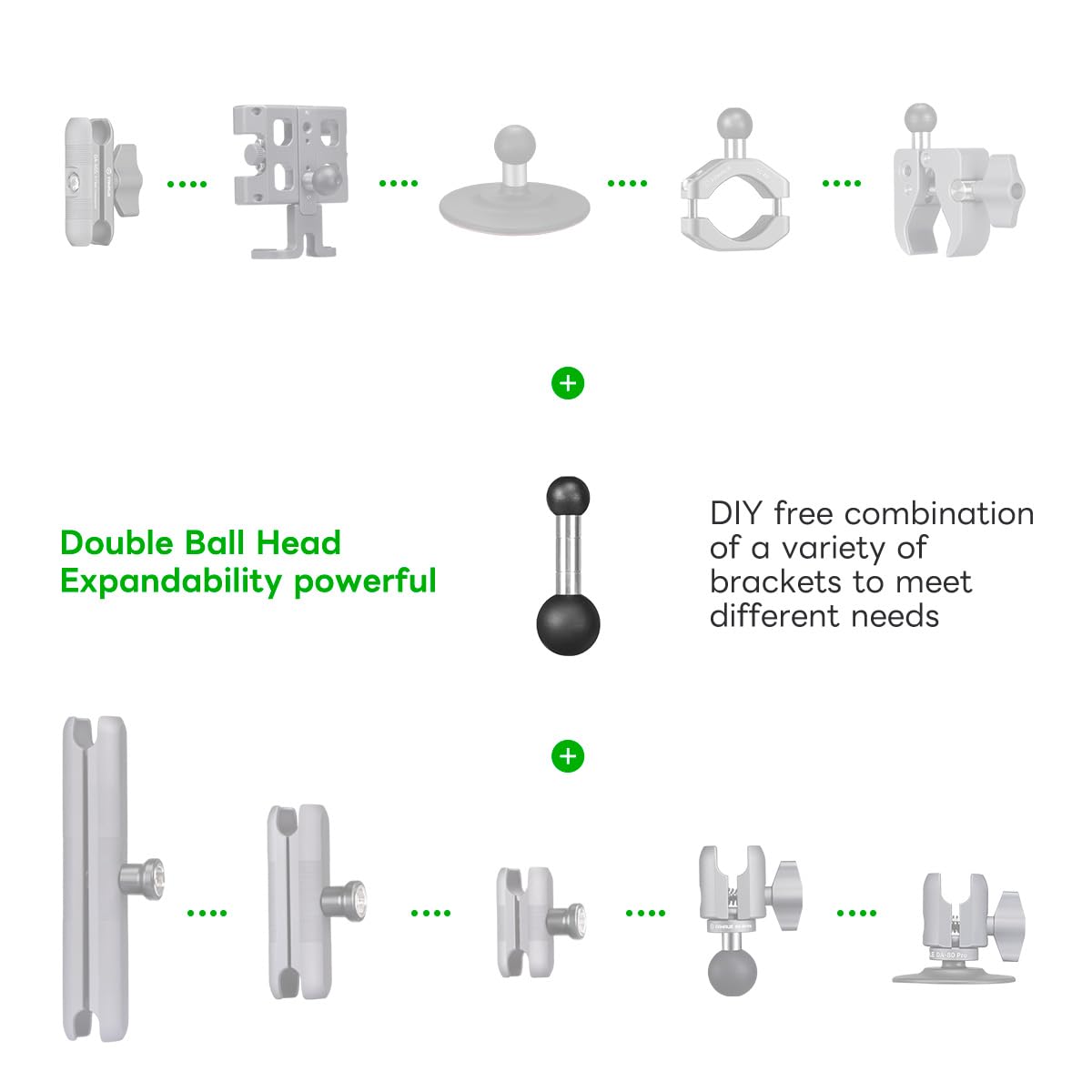 Fanaue Lb 0117 1'' Ball To 17Mm Ball Adapter Compatible With Ram Mounts B Size 1 Inch Ball Double Socket Arm, Suitable For Garmi