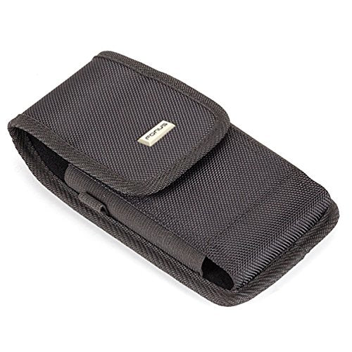 Vertical Heavy Duty Rugged Canvas Case Cargo Belt Clip Holster Cover With Card Slot Pouch For At&T Samsung Galaxy Express 3