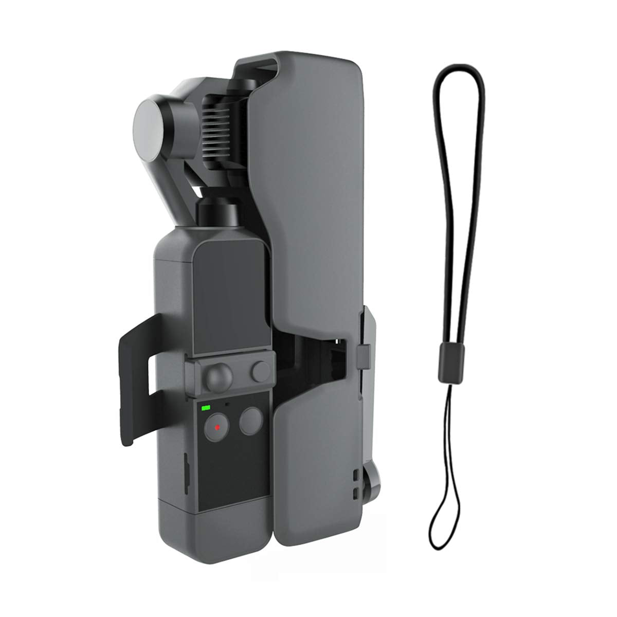 RCGEEK Protect Case Compatible with DJI Osmo Pocket 2 with Extra Spare TF Card Slot Portable Hard OSMO Pocket 2 Carrying Case Storage Box with Lanyard Plastic Holder Storage Protector Cover