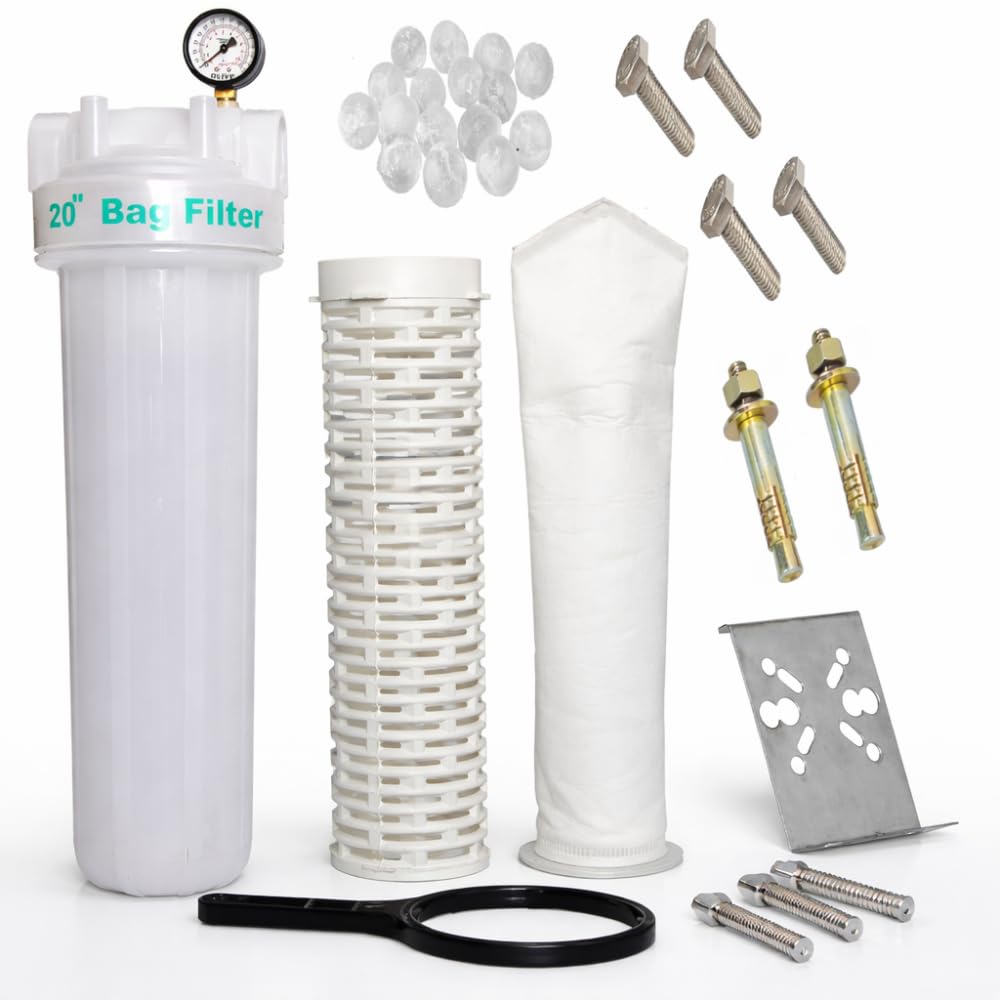 Ionix Water Purifier Service Kit, Water Softener, SemiTransparent Bag Filter Assembly, 20 Inch 5 Micron, Tank Filter For Whole