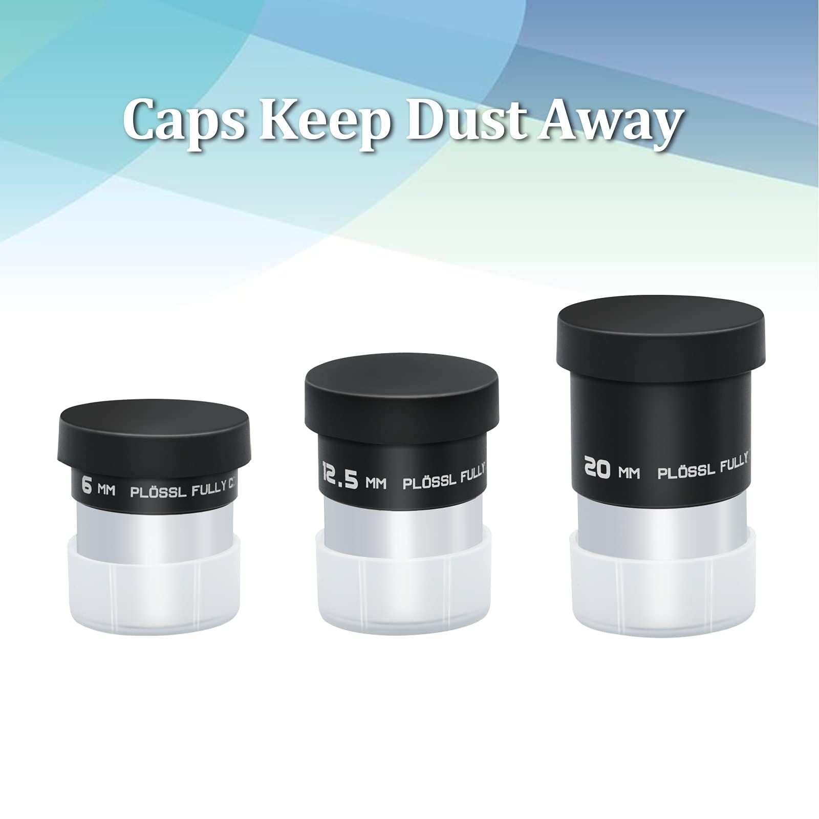 Weooen 1.25Inch Telescope Eyepiece Kit, Three Plossl Eyepieces (6Mm, 12.5Mm, 20Mm), Fully Coated Optical Lens, Metal Constructio