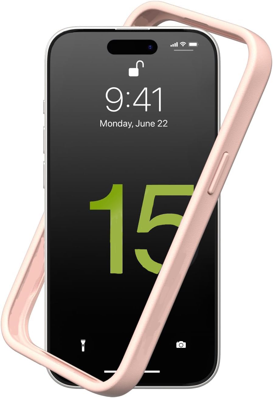 Tocol For Iphone 15 Bumper, Military Grade Drop Tested Slim Bumper For Iphone 15, Light Pink