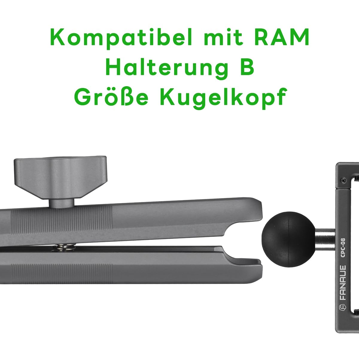 Fanaue Double Socket Arm Compatible With Ram Mounts B Size Ball Head And Bike Motorcycle Phone Holder, Fits Industry All Standar