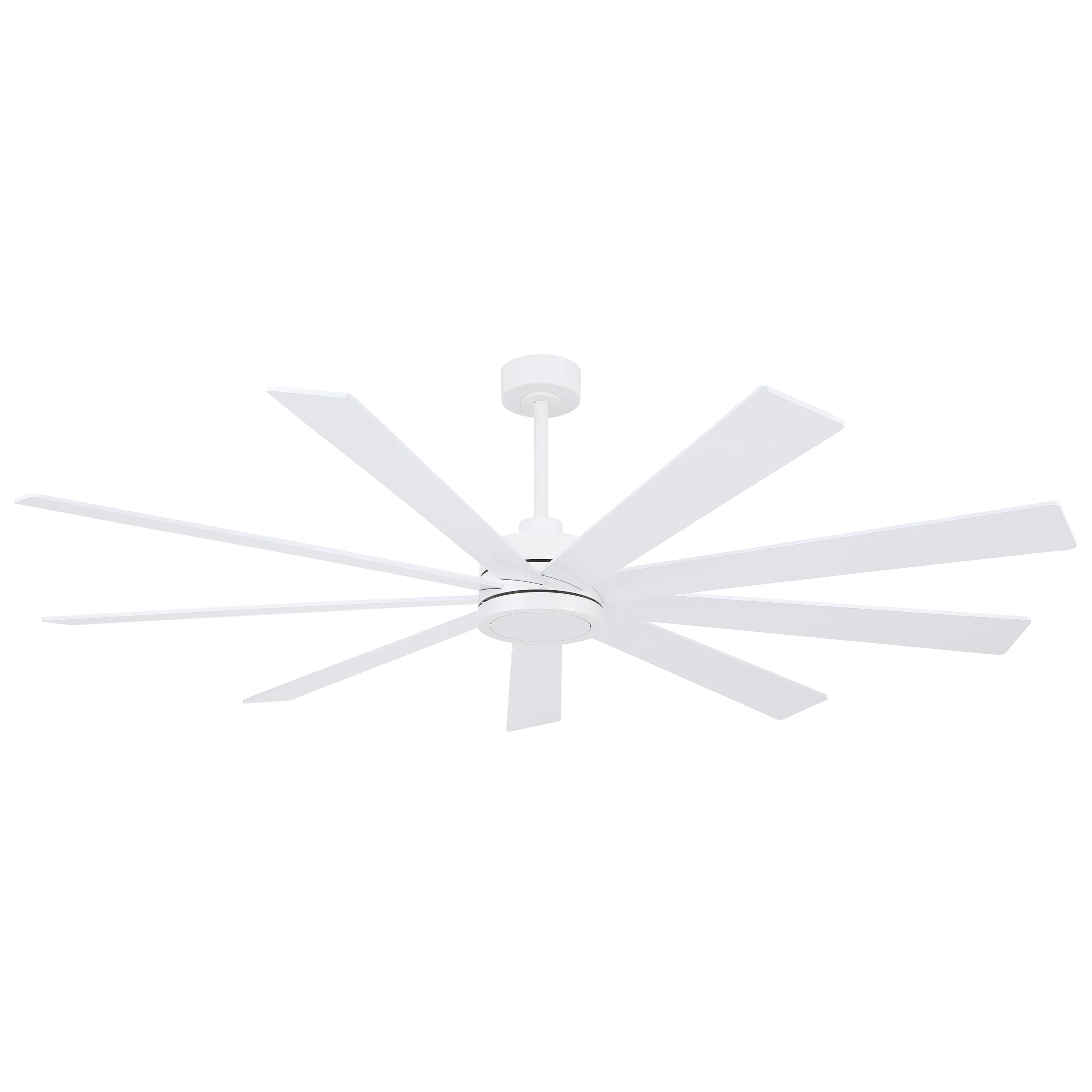 Elehinser 64'' Ceiling Fan No Light White, 6 Speed Noiseless Reversible Dc Motor, 9 Blades Industrial Ceiling Fan With Remote An