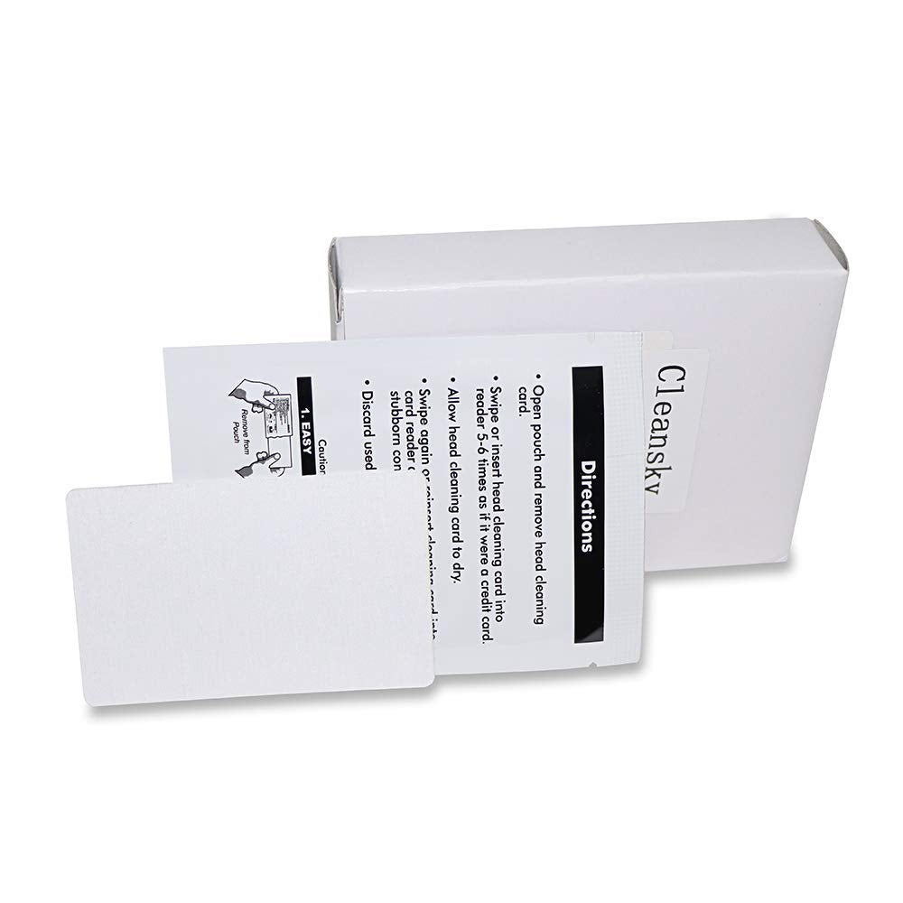 Cr80 Cleaning Cards, Dual Side Card Reader Cleaner, Pos Swipe Terminal Cleaning Cards Ck Cr80 (25Pcs)