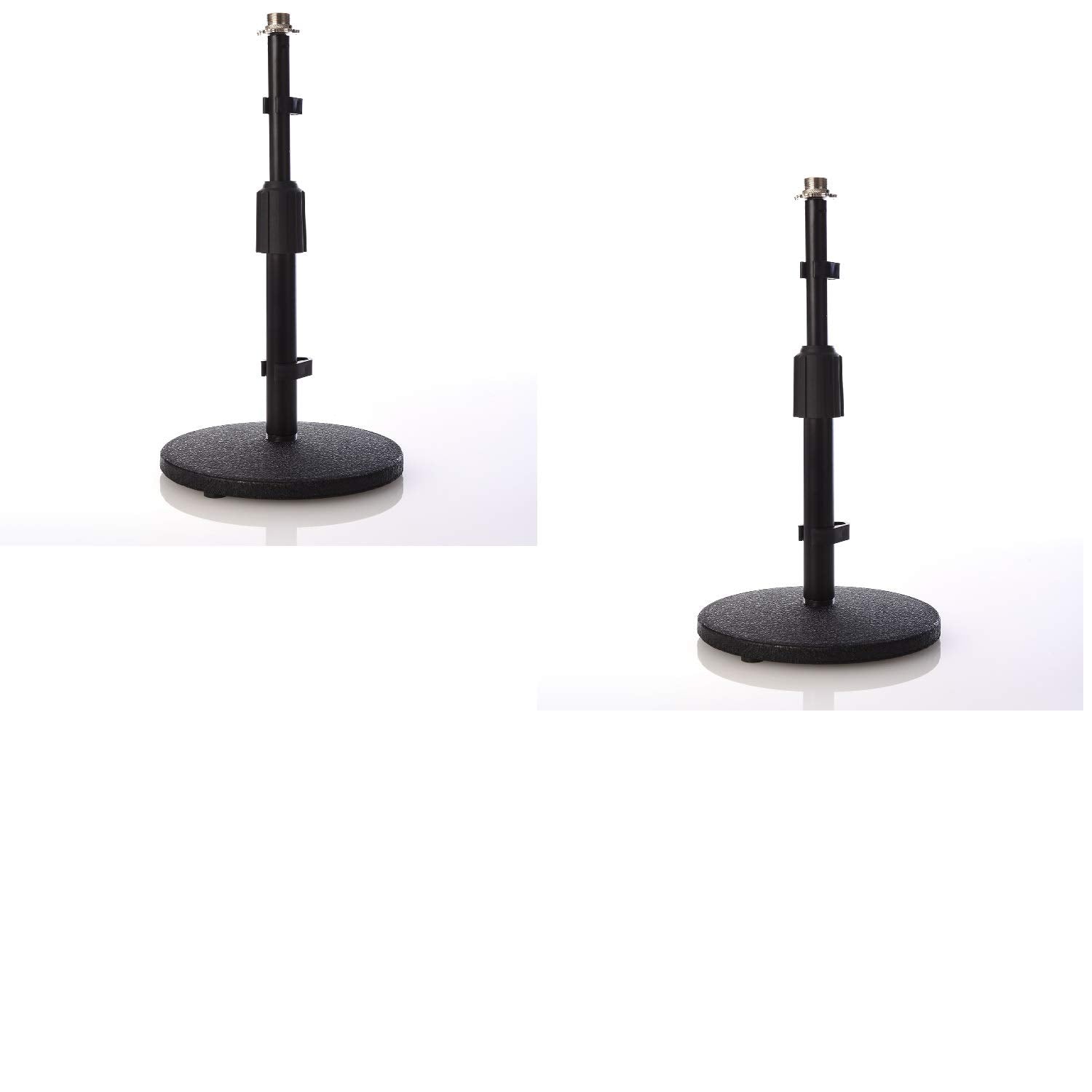 Lyxpro Dks 1 Desktop Microphone Stand, Adjustable Height And Weighted Base, 3/8 Inch   5/8 Inch Adaptor (Pack Of 2)