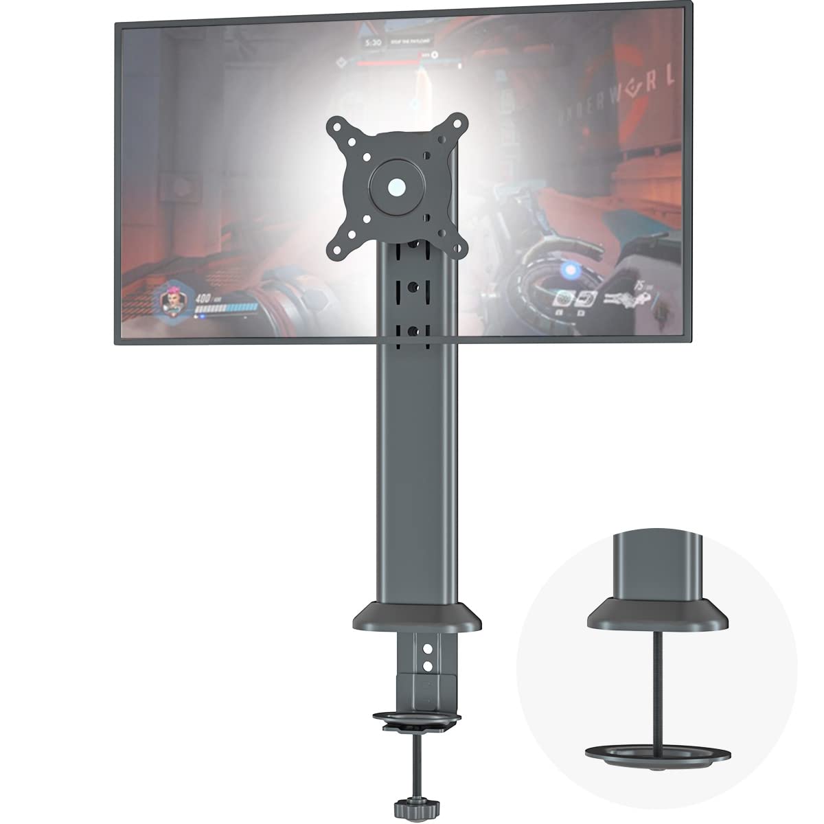 Hemudu Single Desk Monitor Arm Mount Stand Fit For 13 Inch To 34 Inch Flat Curved Computer Screen With Swivel, Height Adjustable