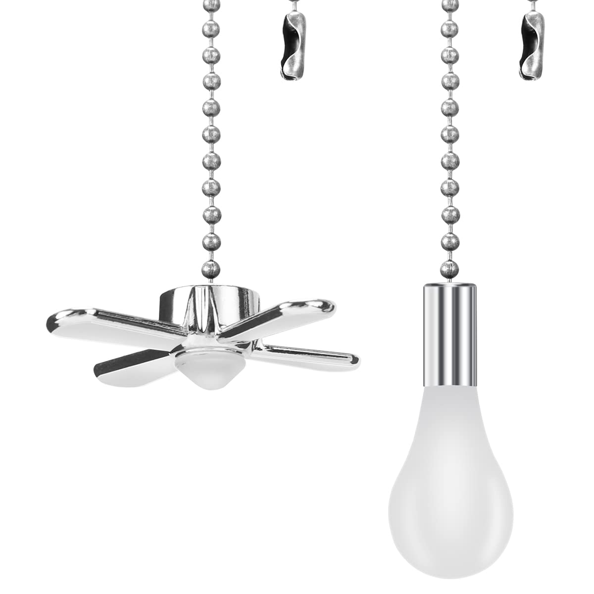 Ceiling Fan Pull Chain Extender With Decorative Frosted Glass Bulb And Fan Cord, Fit All Standard 3Mm Diameter Ceiling Fans And