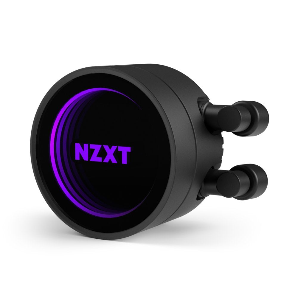 Nzxt Kraken M22 120Mm   Rl Krm22 01   Aio Rgb Cpu Liquid Cooler   Cam Powered   Infinity Mirror Design   Reinforced Extended Tubing   Aer P120Mm Pwm Radiator Fan (Included) Black