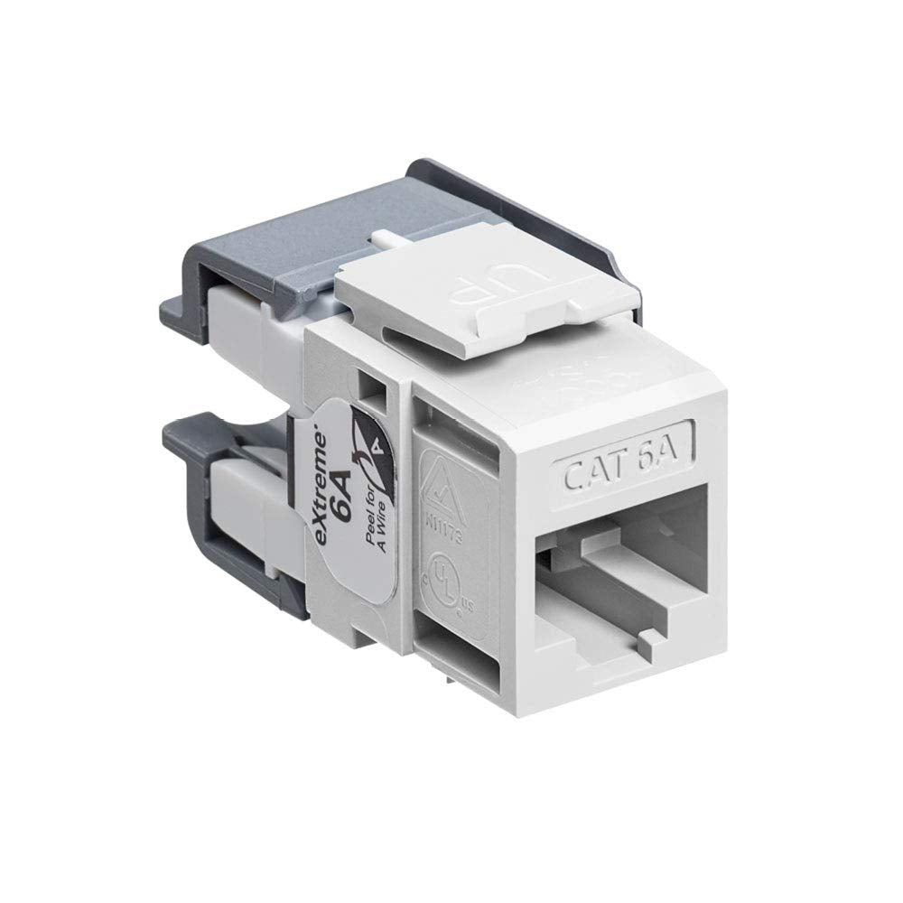 Leviton 6110G RW6 eXtreme Cat 6A QuickPort Jack, Channel Rated, White