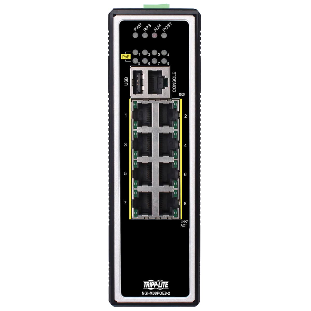 Eaton Tripp Lite Series 8-Port Managed Industrial Gigabit Ethernet Switch - Laye
