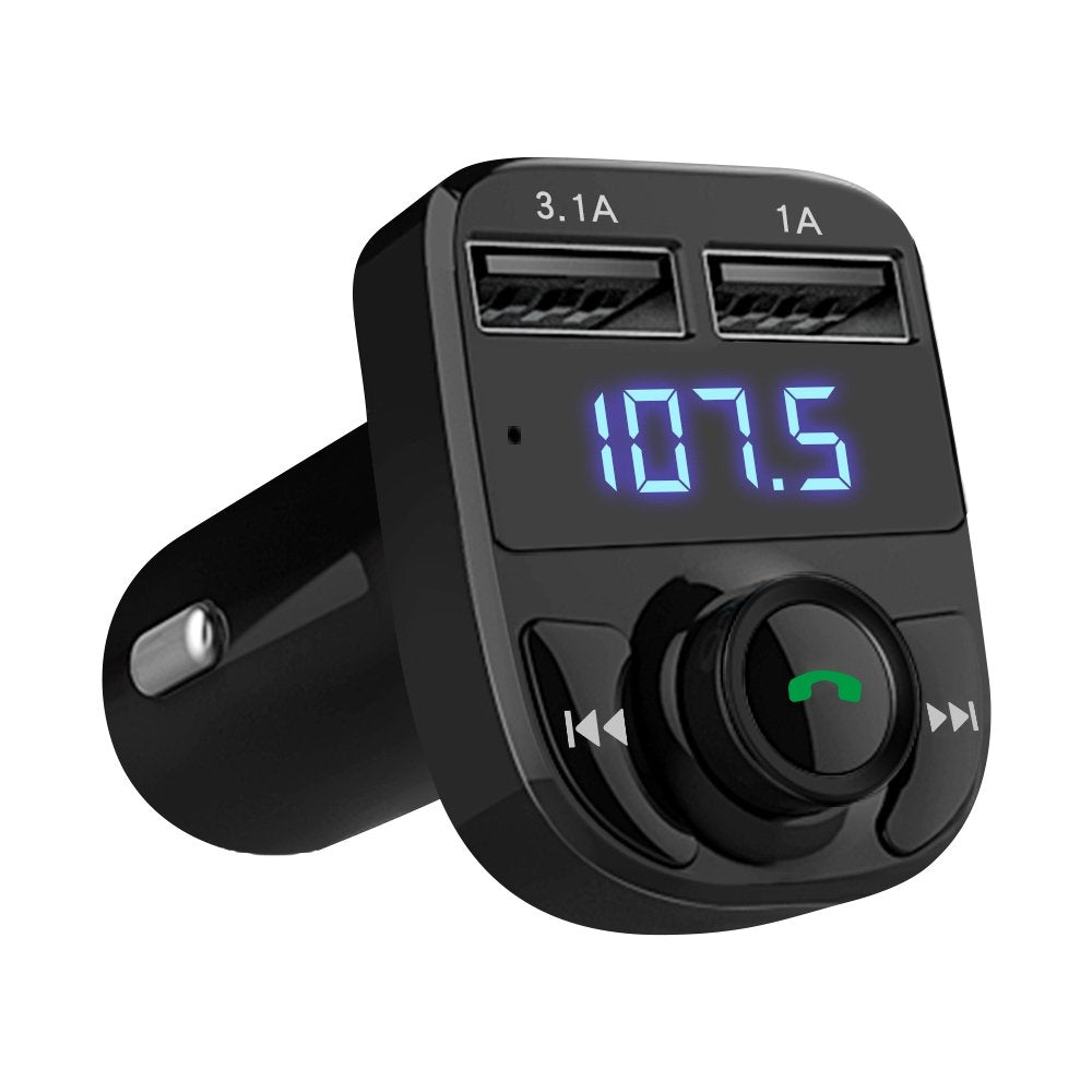 Handsfree Call Car Charger,Wireless Bluetooth Fm Transmitter Radio Receiver,Mp3 Audio Music Stereo Adapter,Dual Usb Port Charger