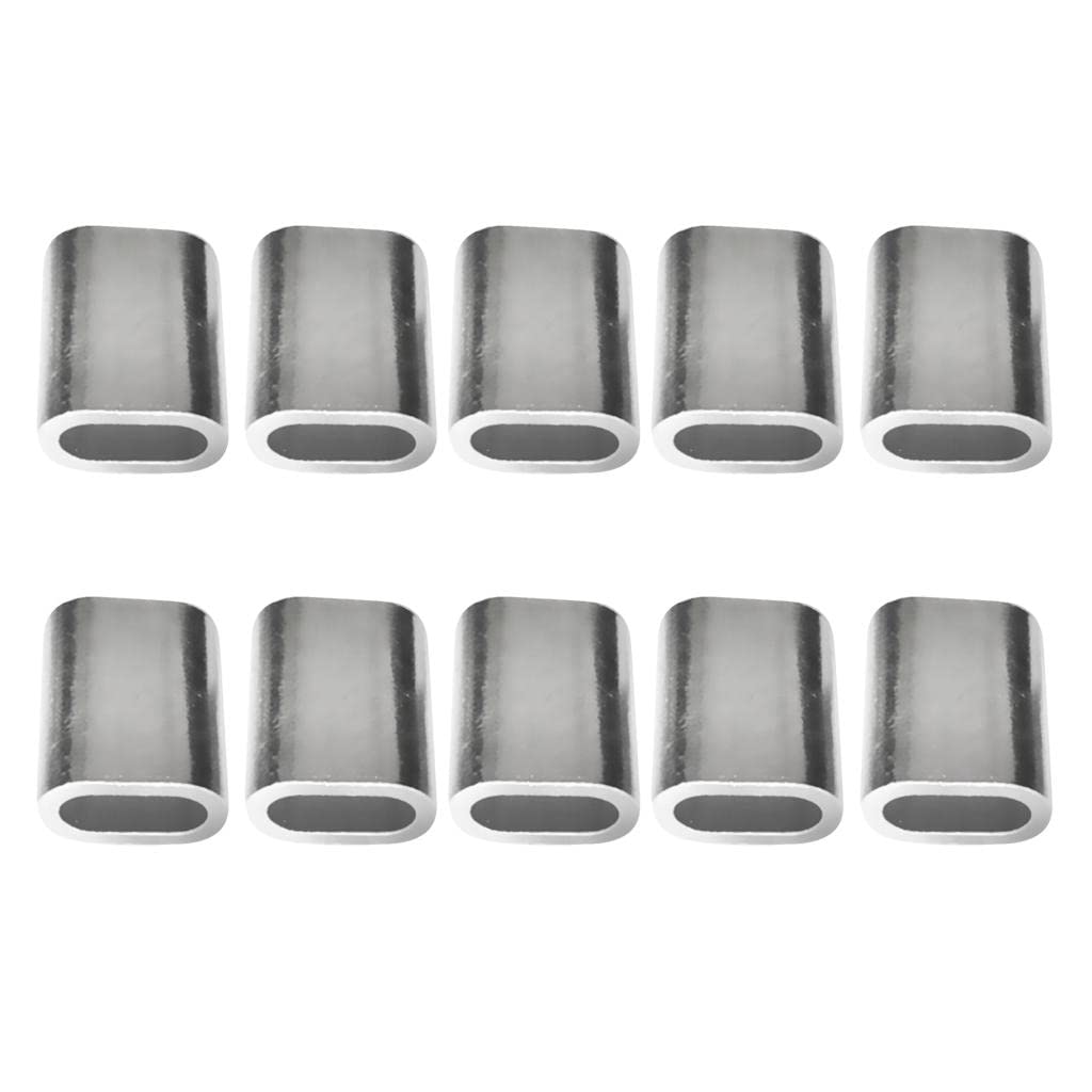 Atorse 10 Piece Aluminium Steel Wire Rope Cable Ferrules Crimping Loop Sleeves 3Mm